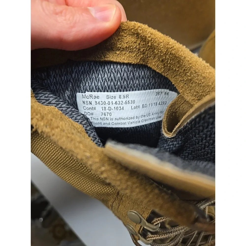 McRae Combat Boots Mens 8.5R Temperate Cold Weather Military Coyote Vibram Suede